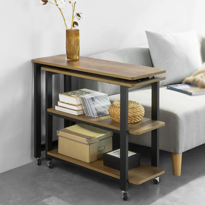 SoBuy | Table d'appoint en forme de L | Table basse | Bureau d'angle au design industriel | FWT83-PF