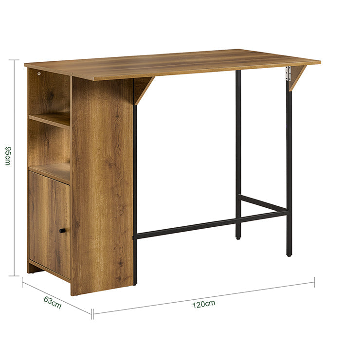 SoBuy | Tavolo da bar | Tavolo alto | Tavolo da cucina | Tavolo da pranzo stile industriale | FWT98-PF