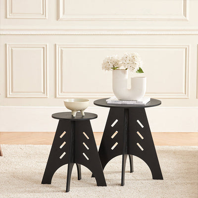 SoBuy | Beistelltisch mit Zapfenverbindungen | Kaffeetisch | Couchtisch | Schwarz | HFBT01-K-SCH