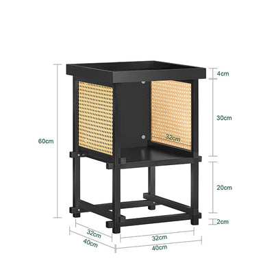 SoBuy | Tavolino con giunti a tenone e mortasa | Tavolino da caffè | Comodino | Nero | HFBT03-SCH