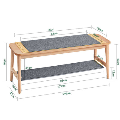 SoBuy | Scarpiera con giunzioni a tenone | Panca da letto | Panca portascarpe con seduta | Naturale | HFSR01-N