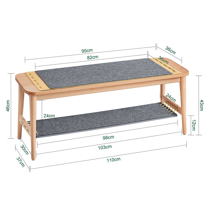 SoBuy | Scarpiera con giunzioni a tenone | Panca da letto | Panca portascarpe con seduta | Naturale | HFSR01-N