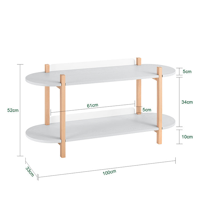 SoBuy | Scaffale multifunzionale | Libreria | Scaffale a giorno con 2 ripiani | Scaffale | Grigio/Naturale | HSTR01-HG