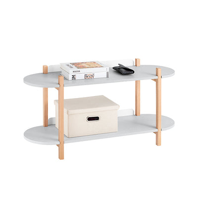SoBuy | Scaffale multifunzionale | Libreria | Scaffale a giorno con 2 ripiani | Scaffale | Grigio/Naturale | HSTR01-HG