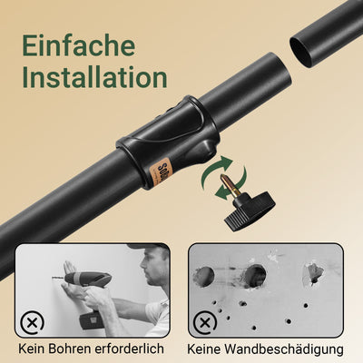 SoBuy | Asta Appendini Telescopica | Sistema Guardaroba | Sistema di Scaffalature | nero | KLS03-II-SCH