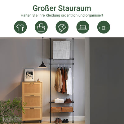 SoBuy | Teleskop Kleiderstange | Kleiderstangen System | Schwarz | KLS07-SCH