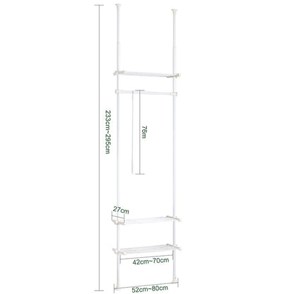 SoBuy | Teleskop Kleiderstange | Kleiderstangen System | Weiß | KLS07-W