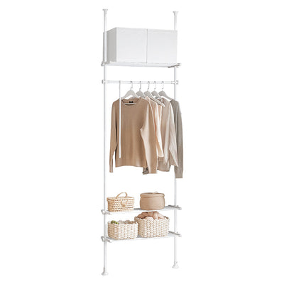 SoBuy | Teleskop Kleiderstange | Kleiderstangen System | Weiß | KLS07-W