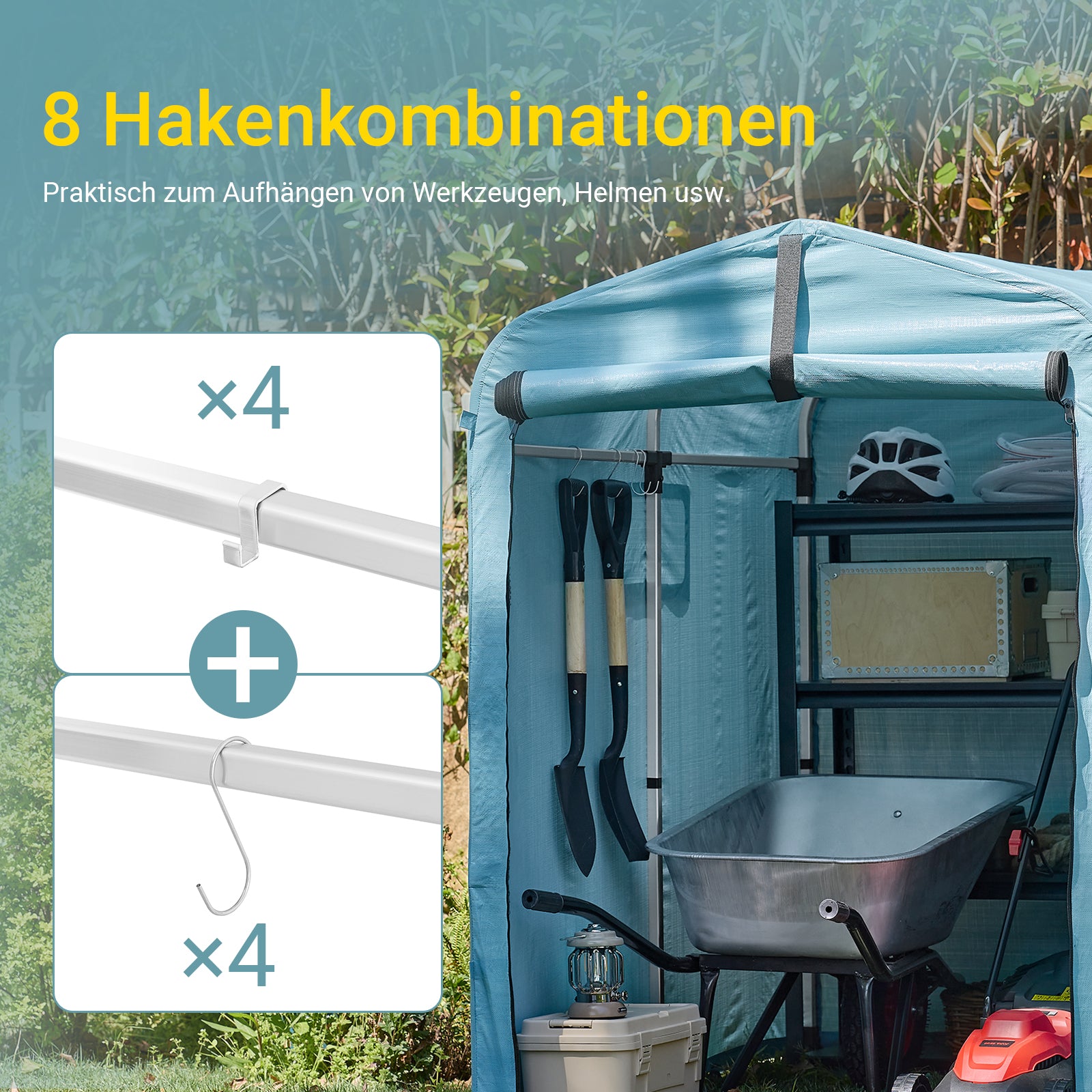 SoBuy | Foliengerätehaus | Gerätehaus | Gartenschuppen Garagenzelt Blau | KLS11-BL