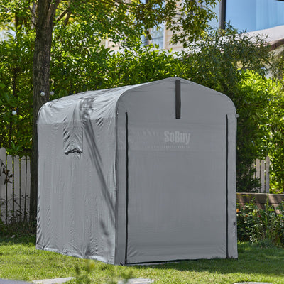 SoBuy | Casetta per attrezzi in lamina | Casetta per attrezzi | Capanno da giardino Tenda da garage grigia | KLS11-DG