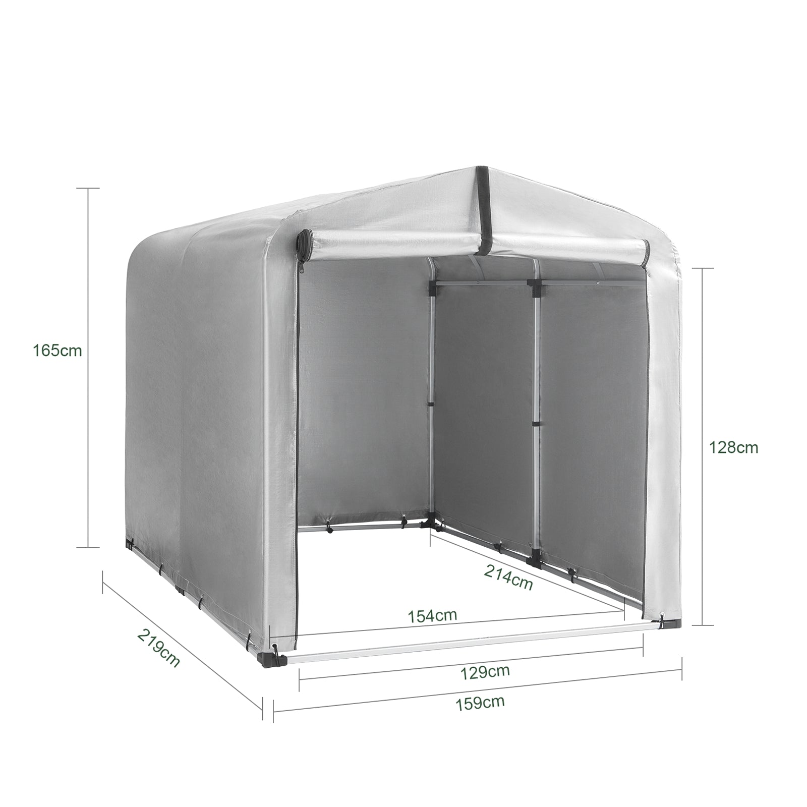 SoBuy | Foliengerätehaus | Gerätehaus | Gartenschuppen Garagenzelt Silber | KLS11-L