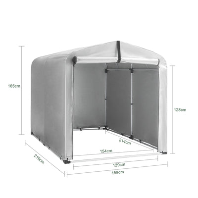 SoBuy | Foliengerätehaus | Gerätehaus | Gartenschuppen Garagenzelt Silber | KLS11-L