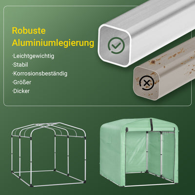 SoBuy | Capanno per attrezzi in lamina | Garage per bici resistente alle intemperie | Verde 159x165x219cm KLS11-L-GR