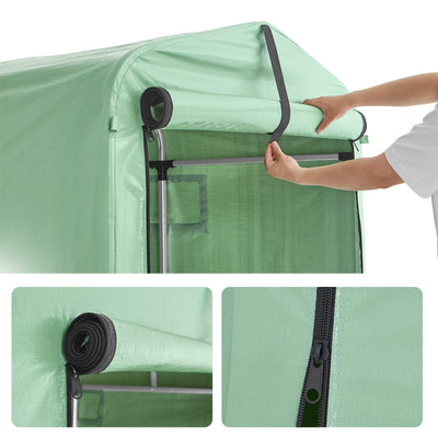 SoBuy | Capanno per attrezzi in lamina | Garage per bici resistente alle intemperie | Verde 159x165x219cm KLS11-L-GR