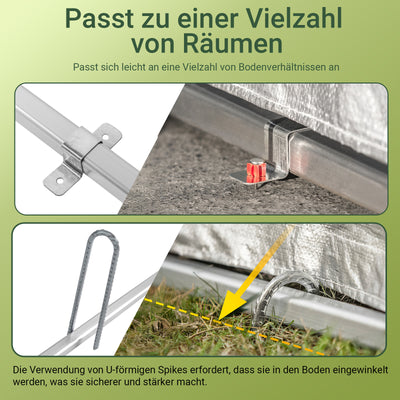 SoBuy | Foliengerätehaus | Gerätehaus | Gartenschuppen Garagenzelt Silber | KLS11-L
