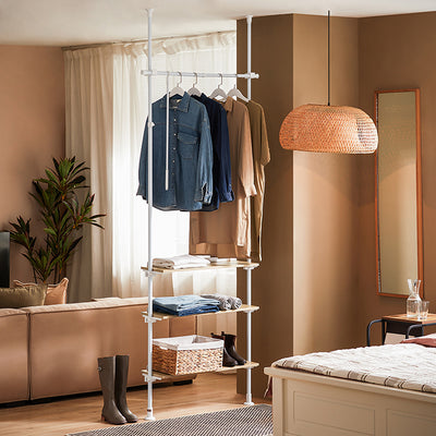 SoBuy | Portant télescopique | Porte-manteau réglable | KLS14-WN 