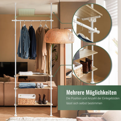 SoBuy | Portant télescopique | Porte-manteau réglable | KLS14-WN 