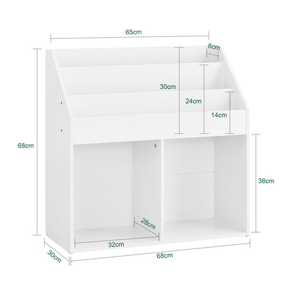SoBuy | Kinderbücherregal | Zeitungsständer Kinderzimmer | Aufbewahrungsregal Weiß | KMB01-II-W