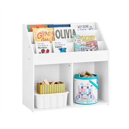 SoBuy | Kinderbücherregal | Zeitungsständer Kinderzimmer | Aufbewahrungsregal Weiß | KMB01-II-W