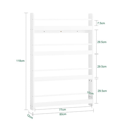 SoBuy | Bibliothèque pour enfants | Étagère murale pour enfants | 4 étagères | KMB08-W 