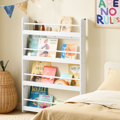 SoBuy | Bibliothèque pour enfants | Étagère murale pour enfants | 4 étagères | KMB08-W 