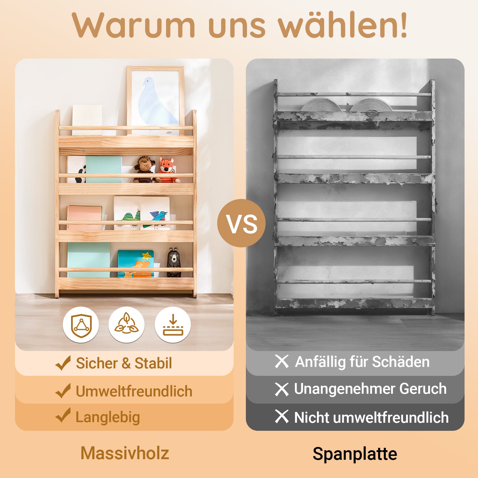 SoBuy Bücherregal Kinder Wandregal Kinderzimmer KMB08-K-N