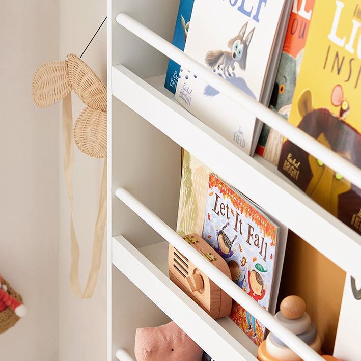 SoBuy | Kinder Bücherregal | Wandregal für Kinder | mit 4 Ablagen | KMB08-W