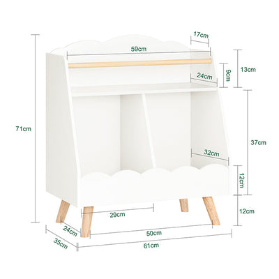 SoBuy | Étagère à Livres pour Enfants | Étagère de Rangement | Étagère Montessori | Blanc | KMB100-K-W