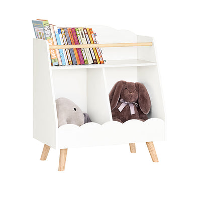 SoBuy | Étagère à Livres pour Enfants | Étagère de Rangement | Étagère Montessori | Blanc | KMB100-K-W