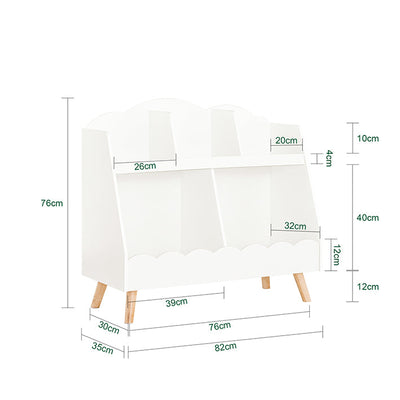 SoBuy | Étagère à livres pour enfants | Étagère de rangement | Étagère Montessori | Blanc | KMB100-W