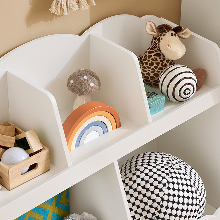 SoBuy | Étagère à livres pour enfants | Étagère de rangement | Étagère Montessori | Blanc | KMB100-W