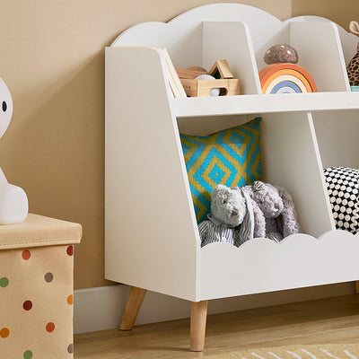 SoBuy | Étagère à livres pour enfants | Étagère de rangement | Étagère Montessori | Blanc | KMB100-W