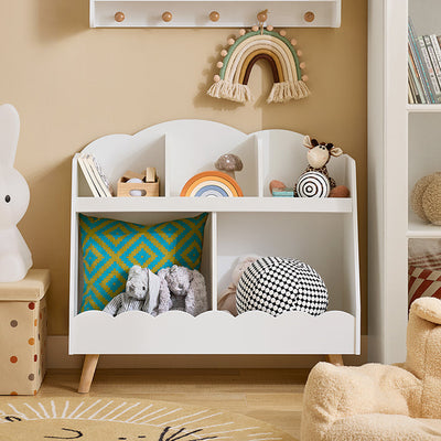 SoBuy | Étagère à livres pour enfants | Étagère de rangement | Étagère Montessori | Blanc | KMB100-W