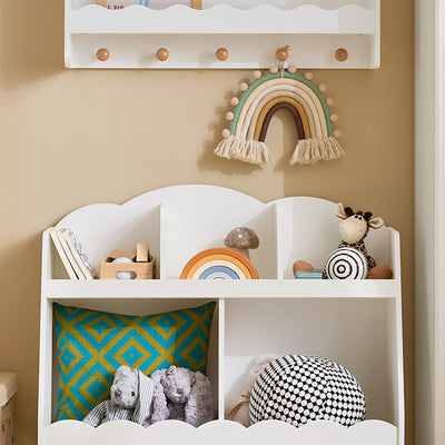 SoBuy | Étagère à livres pour enfants | Étagère de rangement | Étagère Montessori | Blanc | KMB100-W