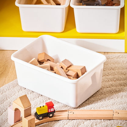 SoBuy | Kinderbücherregal | Zeitungsständer | Aufbewahrungsregal | Gelb/Weiß| KMB108-G