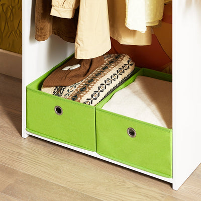 SoBuy | Kindergarderobe | Kleiderschrank Kinder | Kleiderständer | Grün/Weiß | KMB109-W