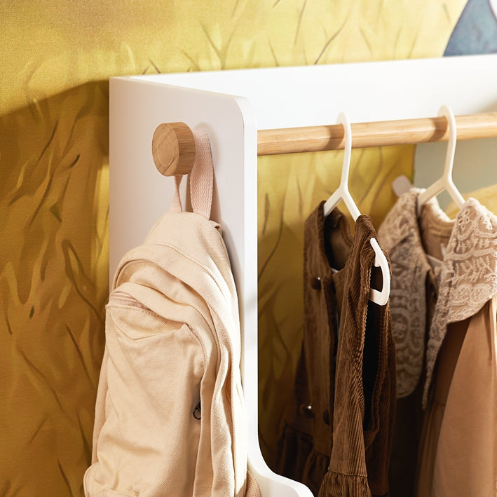 SoBuy | Kindergarderobe | Kleiderschrank Kinder | Kleiderständer | Grün/Weiß | KMB109-W