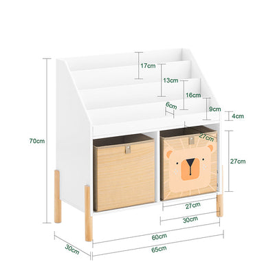 SoBuy | Étagère Enfant | Bibliothèque | Étagère de Rangement pour Enfant | Étagère sur Pied Blanche | KMB115-W