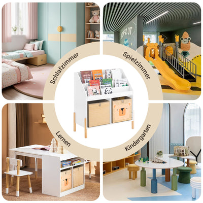 SoBuy | Étagère Enfant | Bibliothèque | Étagère de Rangement pour Enfant | Étagère sur Pied Blanche | KMB115-W