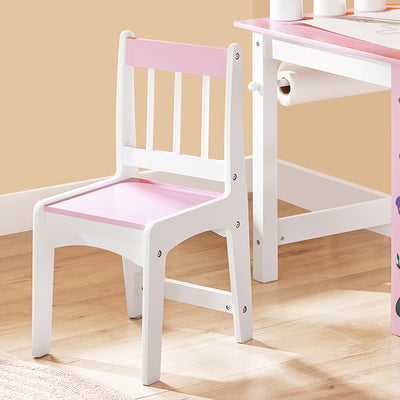SoBuy | Kindertisch und Stuhl | Set mit Aufklebern DIY Kinder Maltisch | Rosa-Weiß | KMB116-P