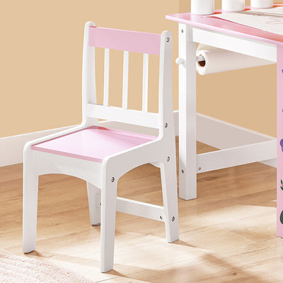SoBuy | Table et chaise pour enfants | Ensemble avec autocollants DIY Table de dessin pour enfants | Rose-Blanc | KMB116-P