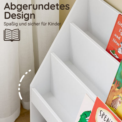 SoBuy | Scaffale per bambini | con 3 ripiani | Scaffale portaoggetti per giocattoli | Bianco e pratico 100x80x30 | KMB118-W