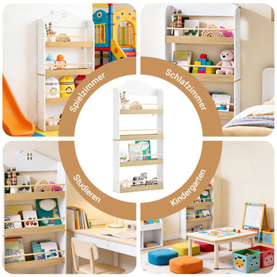 SoBuy | Bibliothèque Enfant | Étagère pour Enfants | avec 4 Étagères | KMB121-WN