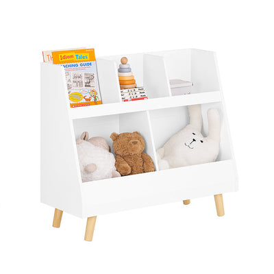SoBuy | Étagère à livres pour enfants | Coffre à jouets | Étagère de rangement pour chambre d'enfant | Blanc | KMB19-W