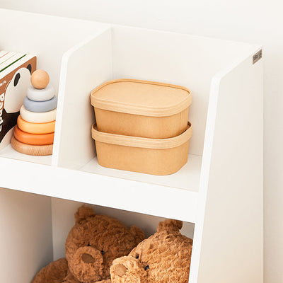 SoBuy | Étagère à livres pour enfants | Coffre à jouets | Étagère de rangement pour chambre d'enfant | Blanc | KMB19-W