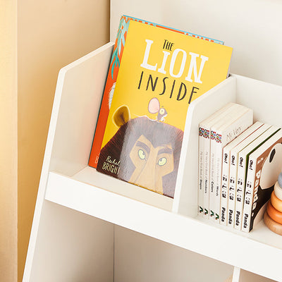 SoBuy | Étagère à livres pour enfants | Coffre à jouets | Étagère de rangement pour chambre d'enfant | Blanc | KMB19-W