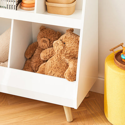 SoBuy | Étagère à livres pour enfants | Coffre à jouets | Étagère de rangement pour chambre d'enfant | Blanc | KMB19-W