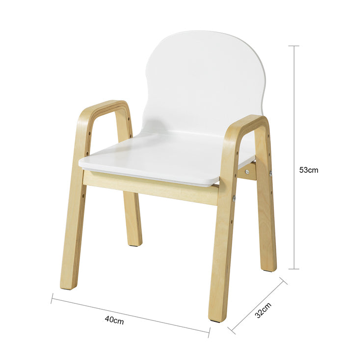 SoBuy | Set di 2 sedie per bambini | Sedie regolabili in altezza | Bianco | KMB24-Wx2