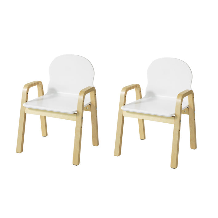 SoBuy | Set di 2 sedie per bambini | Sedie regolabili in altezza | Bianco | KMB24-Wx2