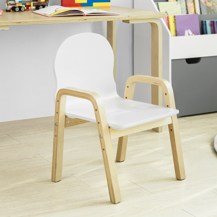 SoBuy | Set di 2 sedie per bambini | Sedie regolabili in altezza | Bianco | KMB24-Wx2